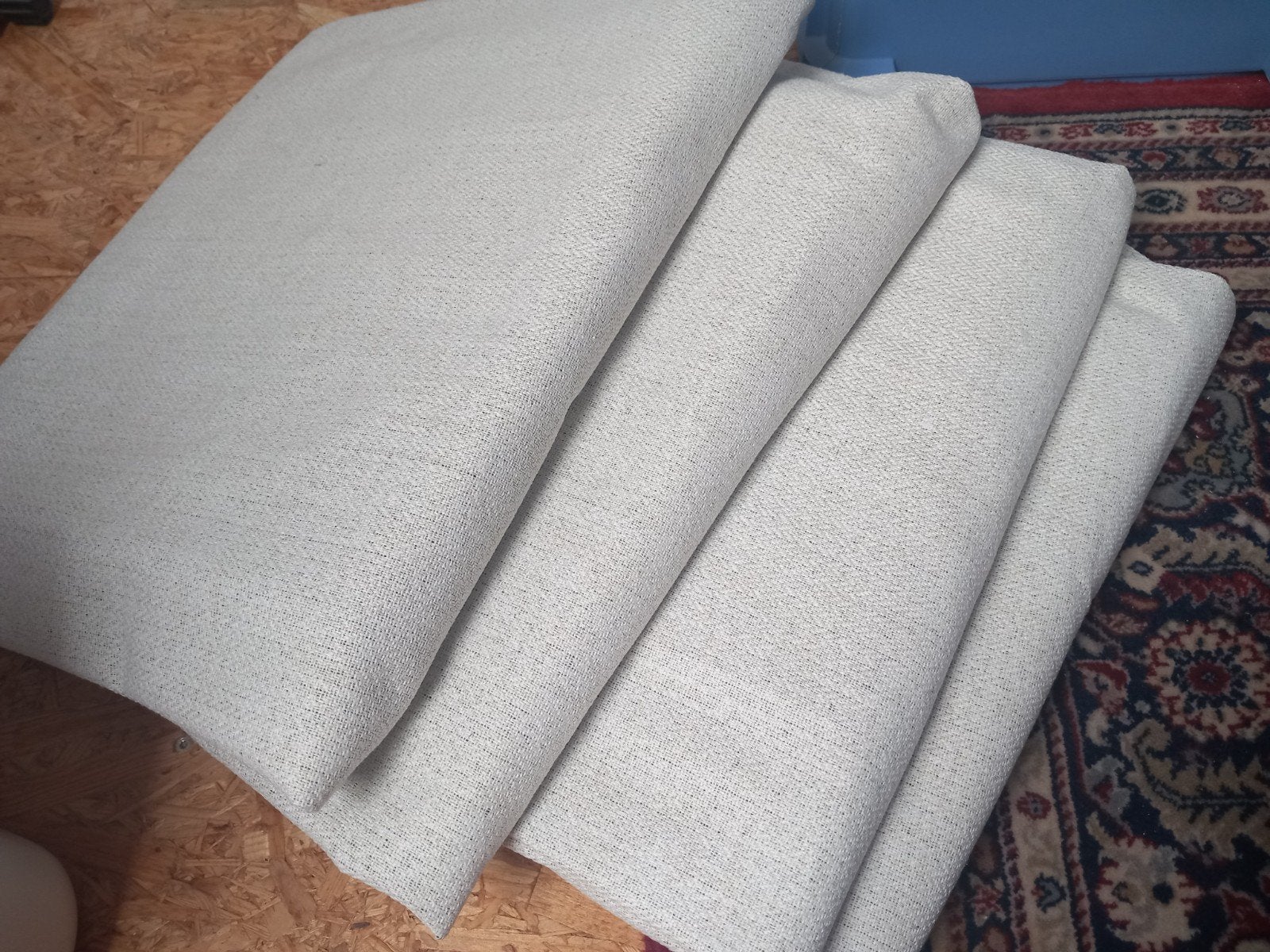 4 Kwantum zandkleurige gordijnen 248x135 ZGAN, Kwantum, Ophalen of Verzenden, Zo goed als nieuw, Gordijn