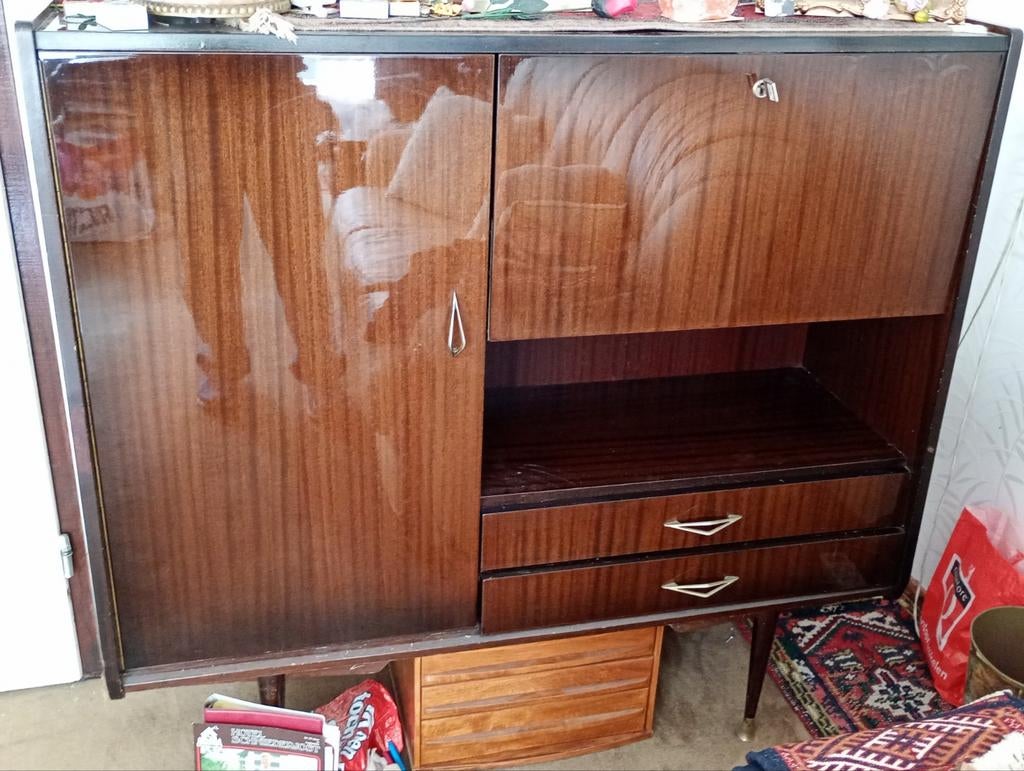 Vintage Highboard, Huis en Inrichting, Kasten | Dressoirs, Ophalen, Gebruikt, 25 tot 50 cm, 50 tot 100 cm
