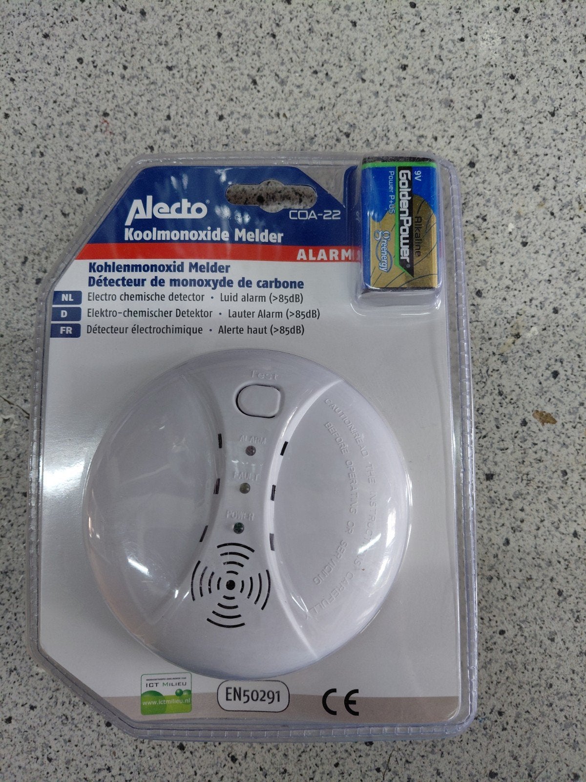 Alecto Koolmonoxidemelder COA-22 - Nieuw in verpakking, Ophalen, Detector, Sensor of Melder, Nieuw, Overige soorten