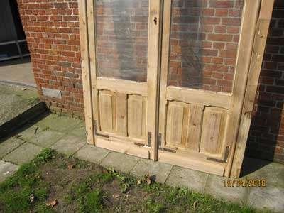 332hx141,5br Twee sets antieke deuren met rond bovenlicht, Ophalen