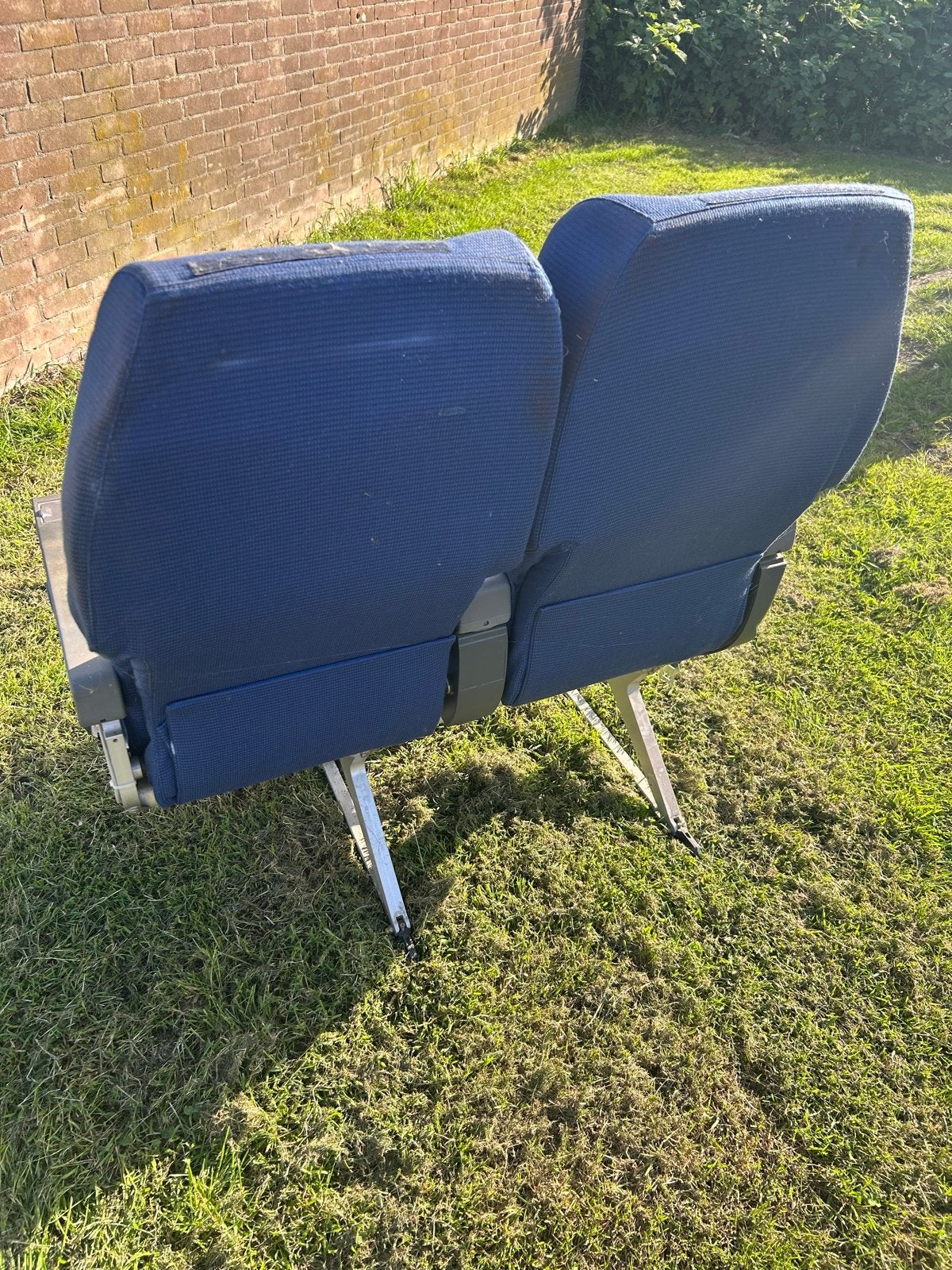 Vliegtuigstoelen - Set van 2 blauwe stoelen, Ophalen, Gebruikt, Twee, Blauw