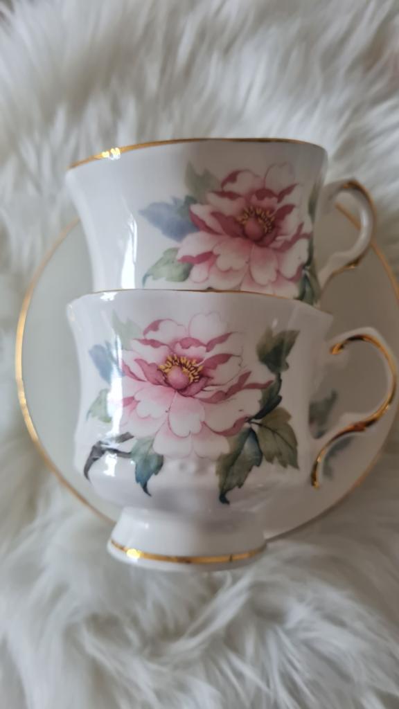 Prachtige set. 2  kop en schotels Balmoral Castle Bona China, Ophalen of Verzenden