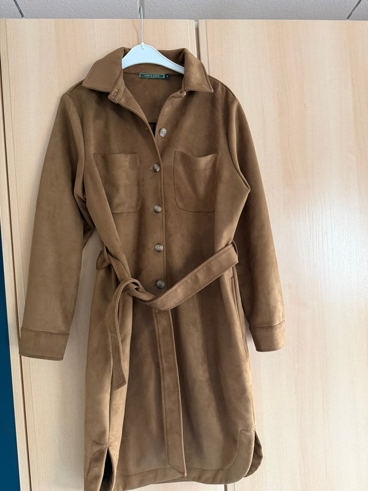 Lizzy & Coco jurk XL suedine look, Kleding | Dames, Bruin, Verzenden, Maat 42/44 (L), Zo goed als nieuw