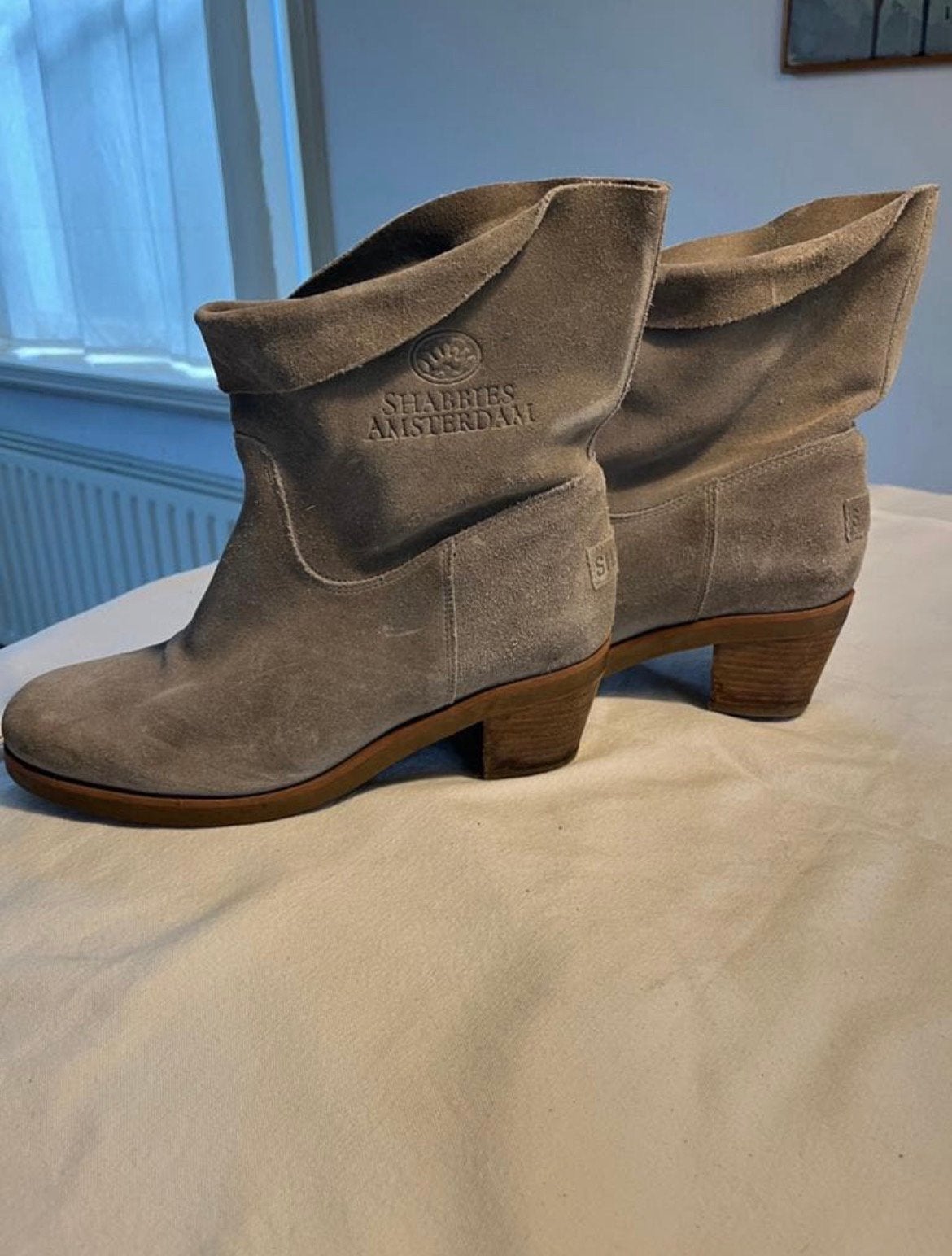 Shabbies 39, Verzenden, Lage of Enkellaarzen, Grijs, Gedragen