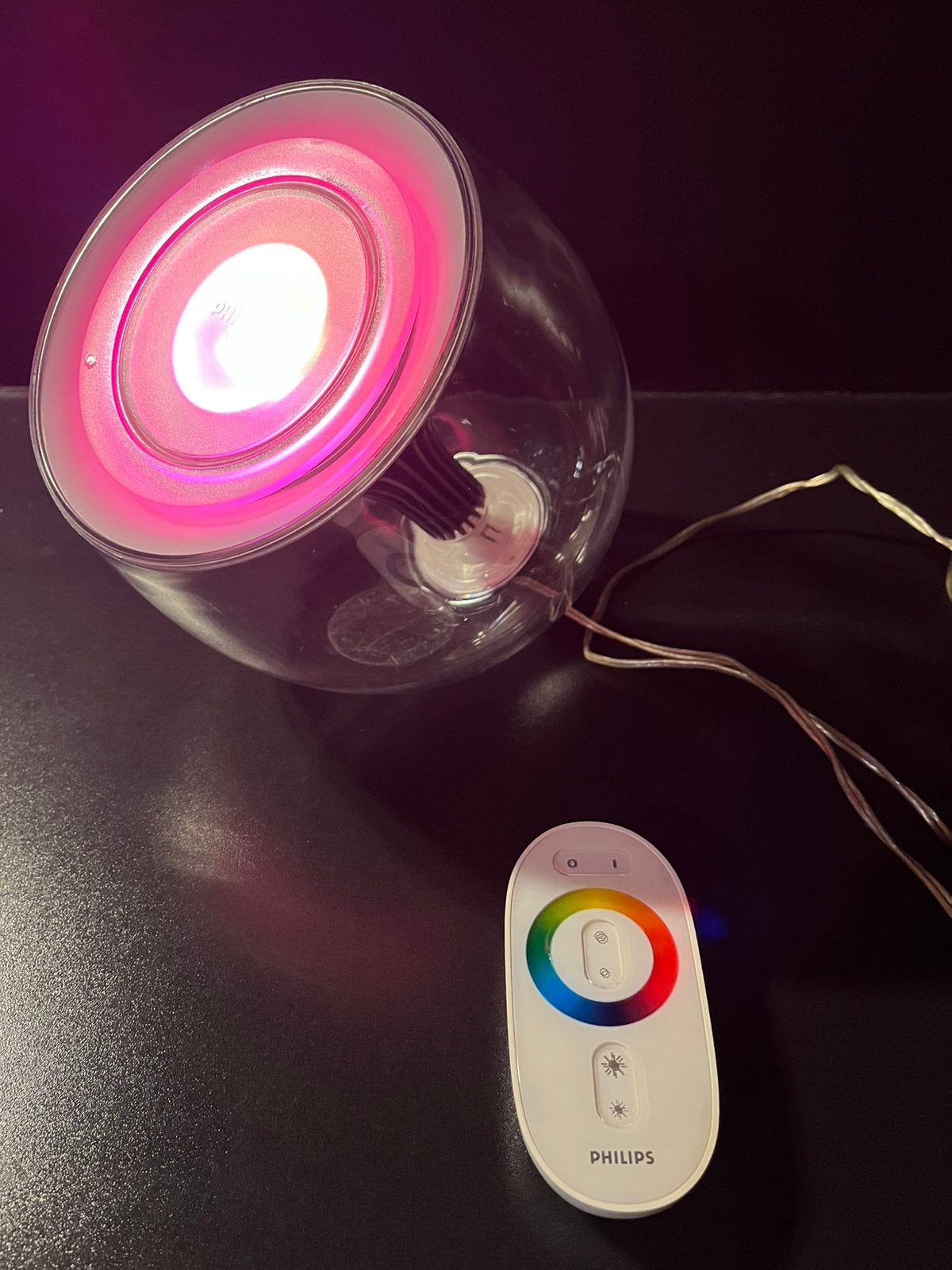 Philips Living Colors lamp, doorzichtig. Met Atb en Adapter, Gebruikt, Philips, Ophalen of Verzenden, Modern