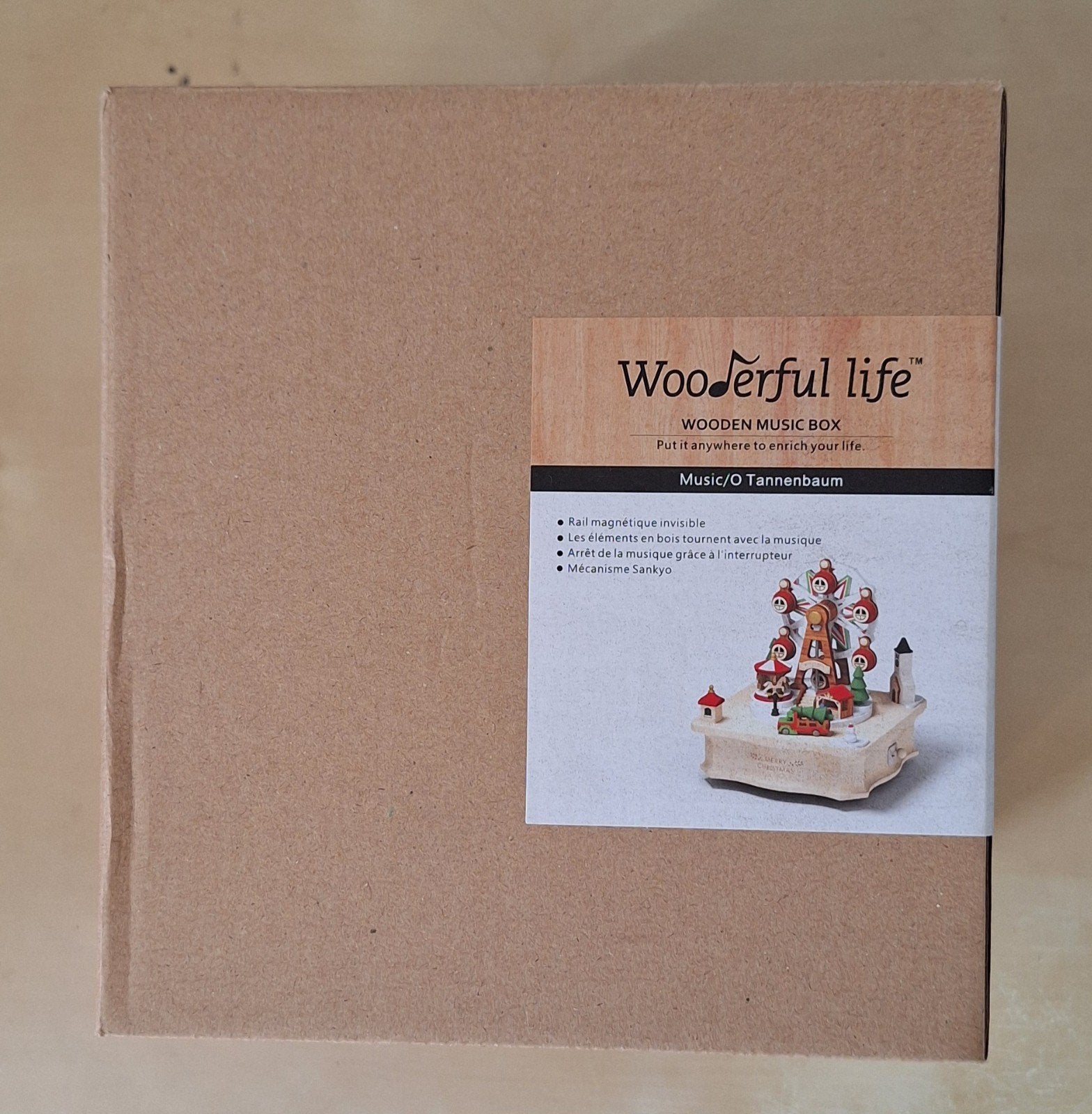Wooderful life houten muziekdoos X'mas Ferris Wheel model, Diversen, Kerst, Ophalen of Verzenden, Nieuw