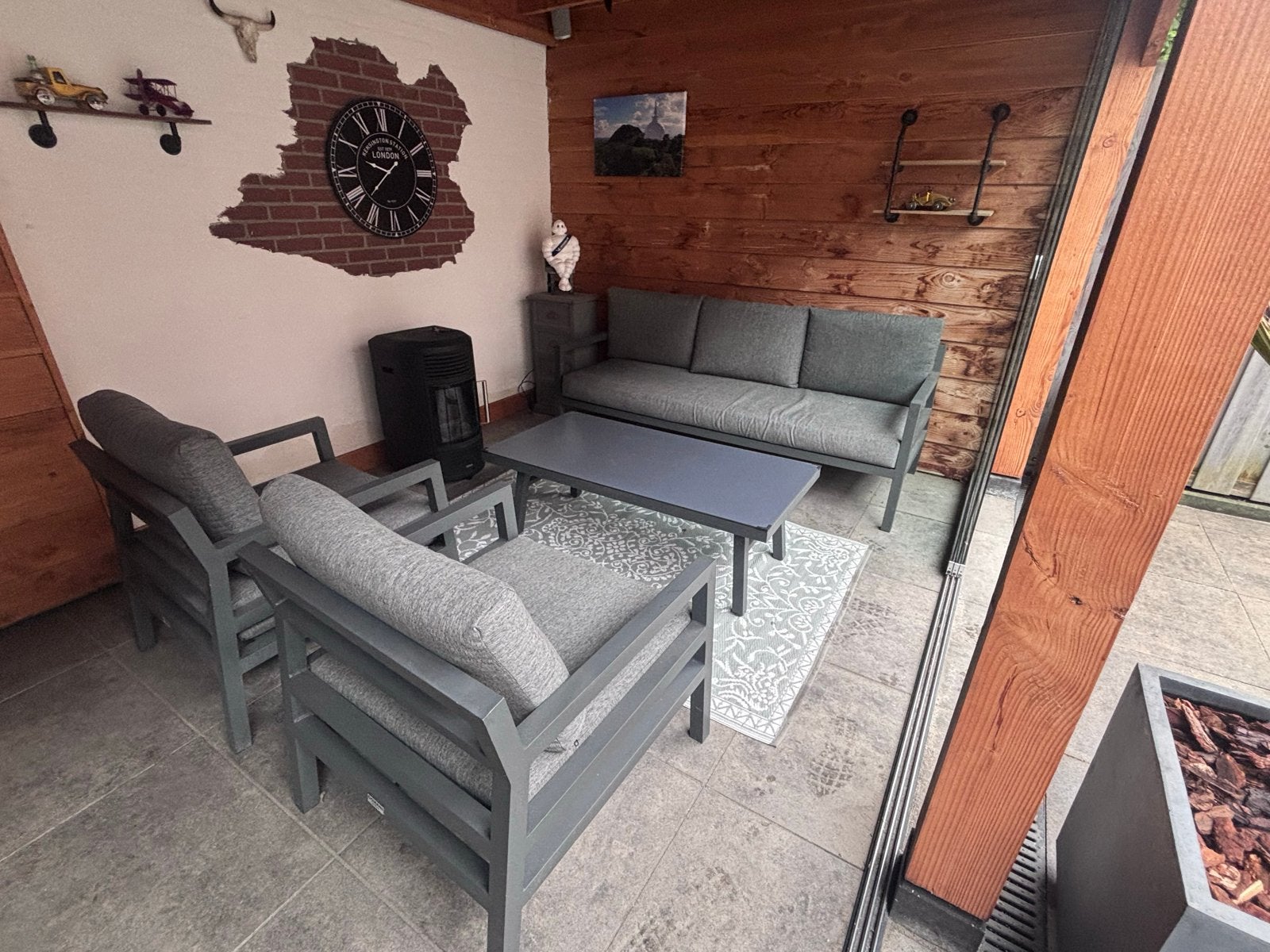 Domani Tripoli loungeset, Tuin en Terras, Ophalen, 5 zitplaatsen, Aluminium, Zo goed als nieuw