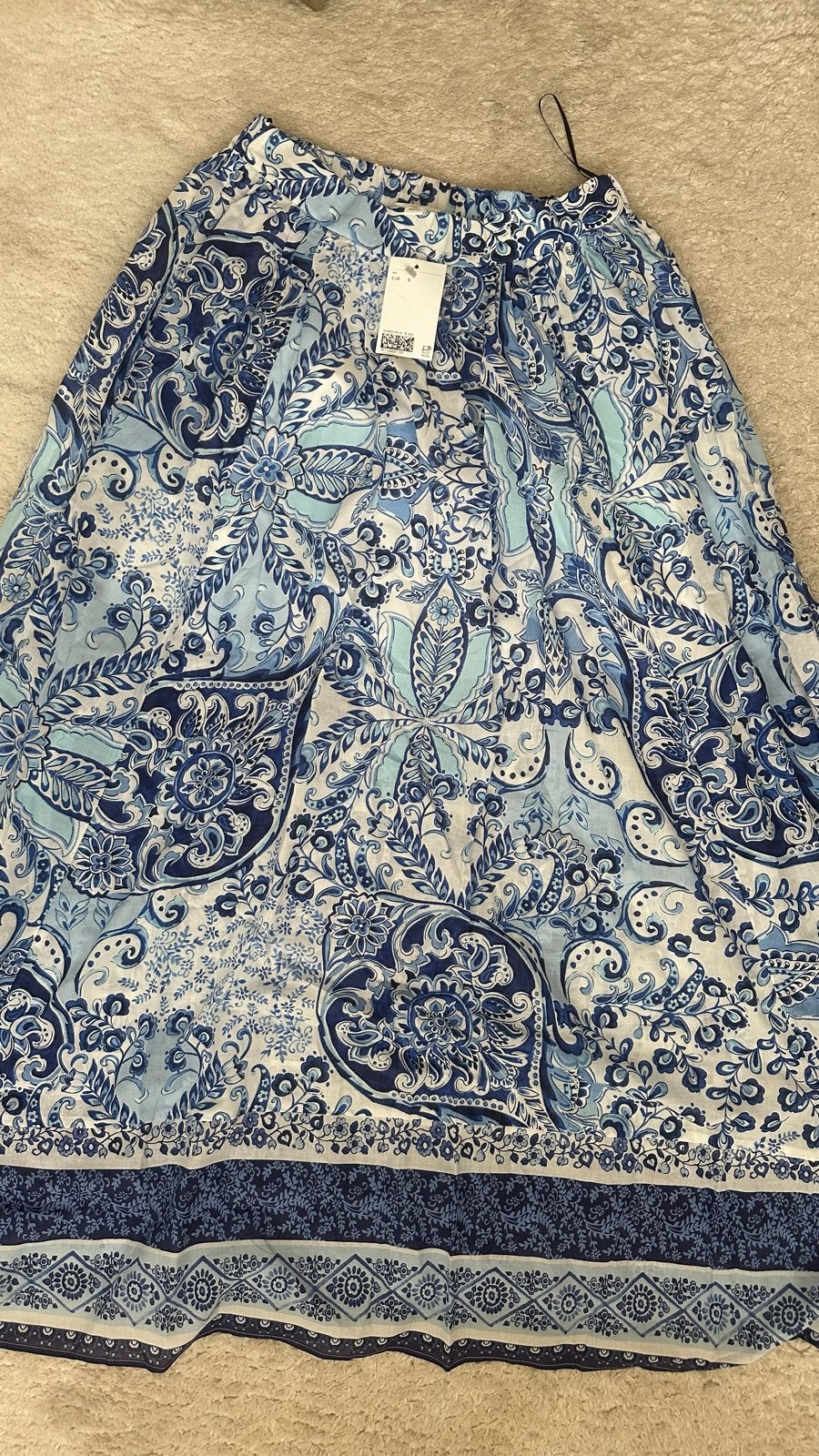 Nieuwe H&M rok met blauw-wit paisley patroon, Blauw, Nieuw, Ophalen of Verzenden, Maat 36 (S)