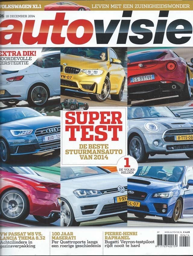 Autovisie 26 2014 : Peugeot RCZ R - VW Golf R - Passat W8, Ophalen of Verzenden, Gelezen, Algemeen