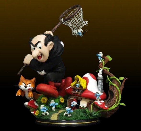 Cartoon Kingdom: Gargamel en Azrael in het Smurfen dorp, Ophalen of Verzenden, Smurfen, Nieuw, Beeldje of Figuurtje