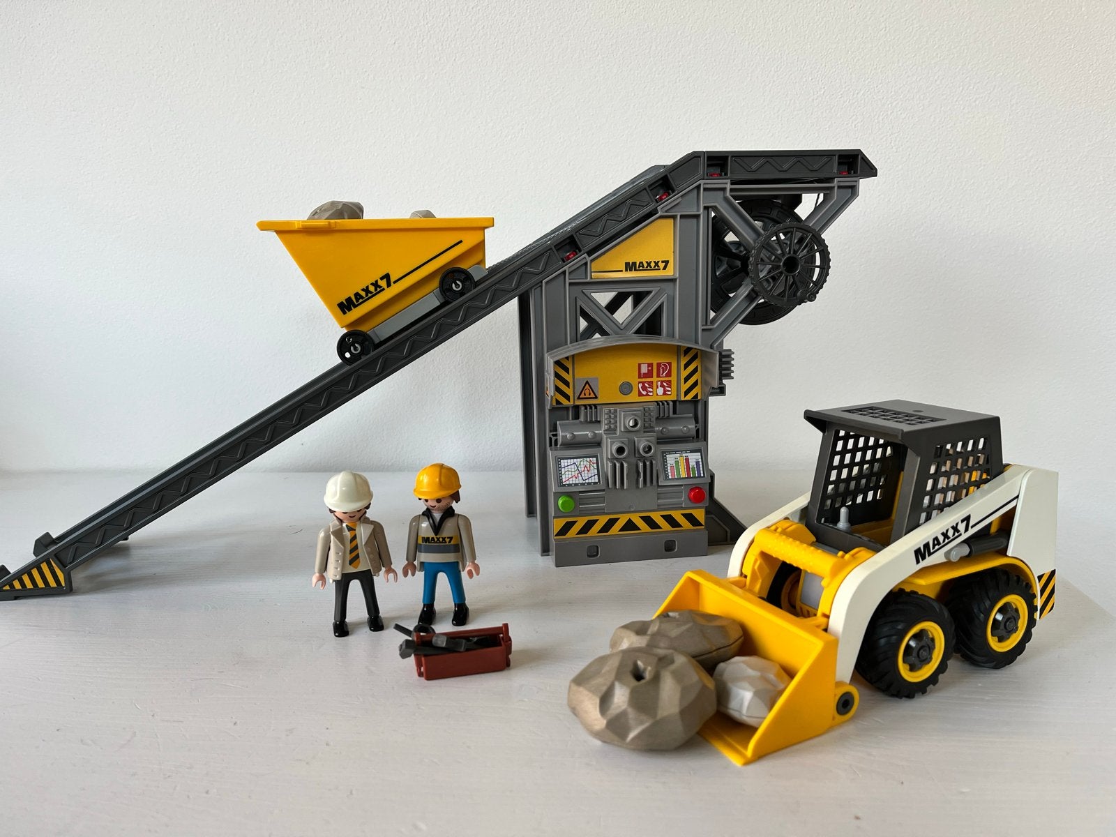 Playmobil Maxx 7 Bouwplaats Set met Graafmachine, Kinderen en Baby's, Speelgoed | Bouwstenen, Zo goed als nieuw, Overige merken