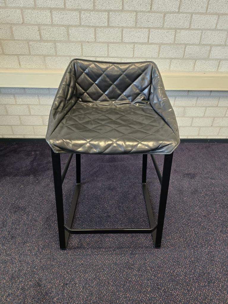 3 Piet Boon Kekke bar keuken stoelen zwart onderstel, Ophalen, Gebruikt, Drie, Leer