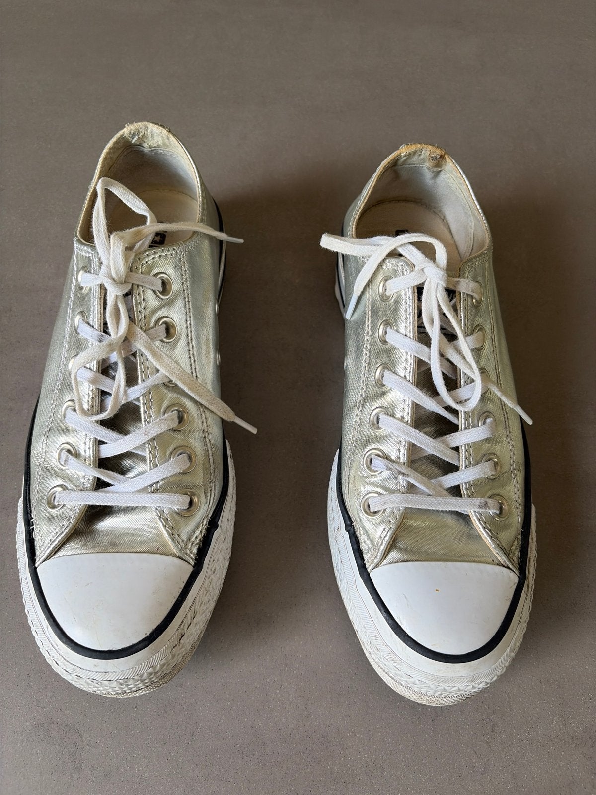 Zilveren Converse All Stars - Maat 37, Ophalen of Verzenden, Gedragen, Overige kleuren, Sneakers of Gympen