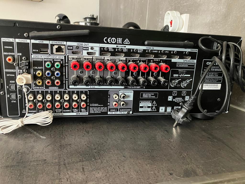 Onkyo TX-NR656 AV Receiver - 7.2-kanaals, Dolby Atmos, Ophalen, Gebruikt, 120 watt of meer, Onkyo