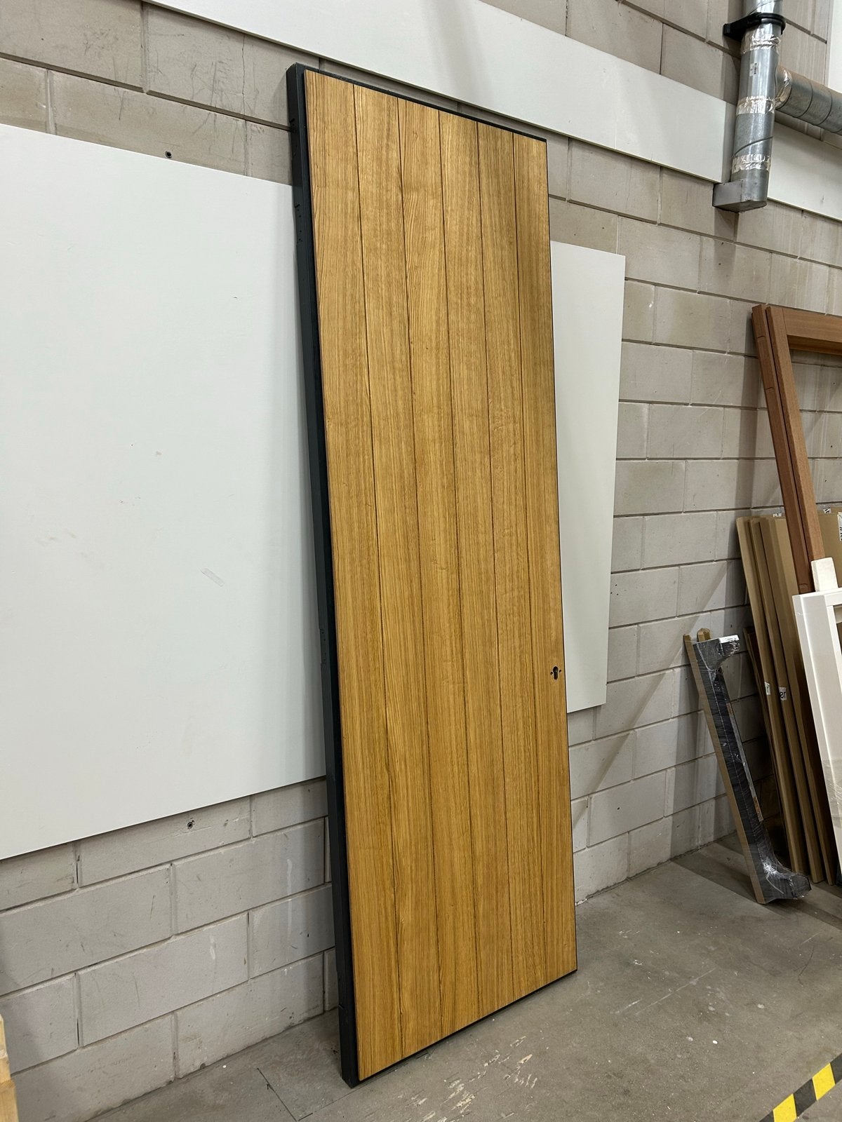 Houten buitendeur 66mm dik, eiken buitenkant, Ophalen, Gebruikt, 80 tot 100 cm, 215 cm of meer