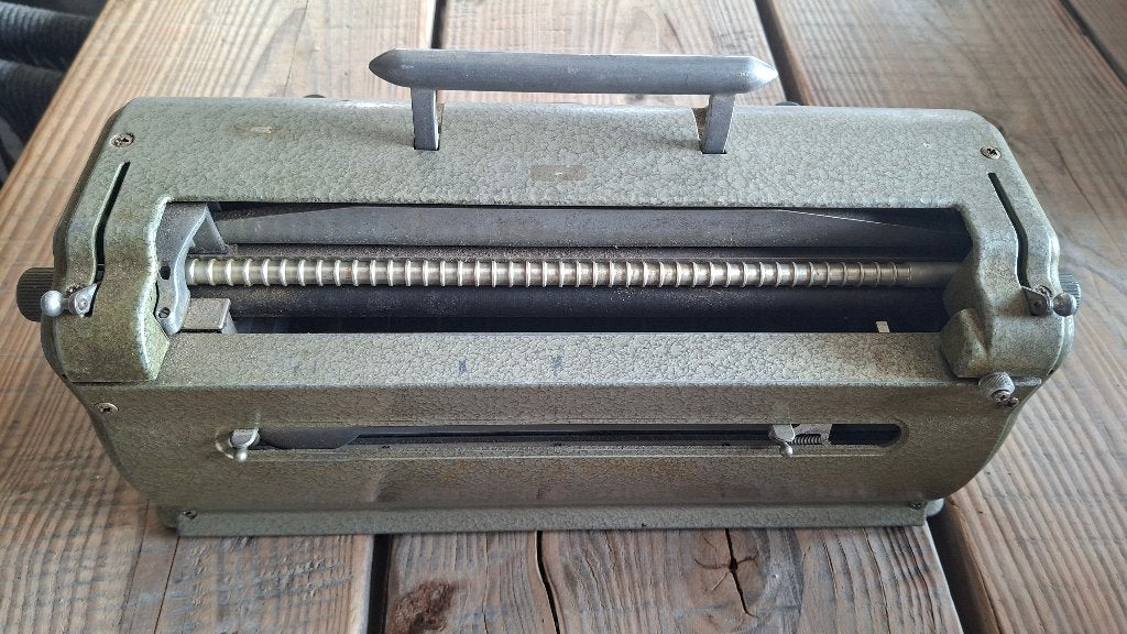 Vintage Perkins Bailler Braille schijfmachine typmachine, Diversen, Gebruikt, ,, Ophalen of Verzenden, ,