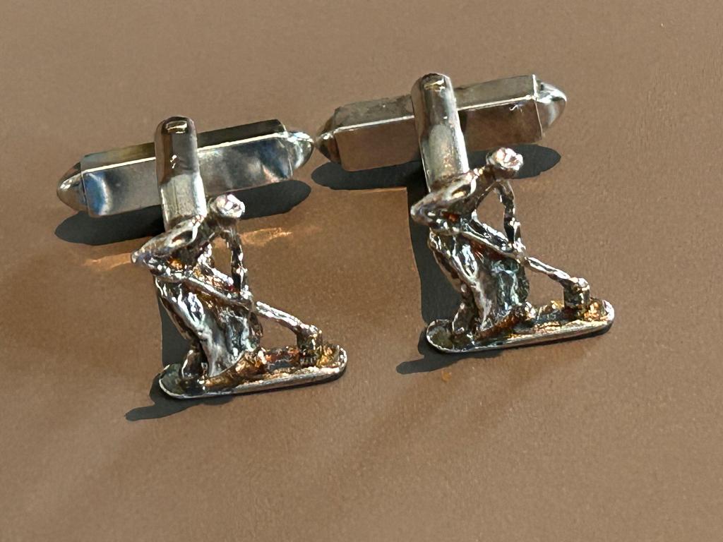 Set manchetknopen en dasspeld - Zilver 835, Verzenden, Zo goed als nieuw, Zilver