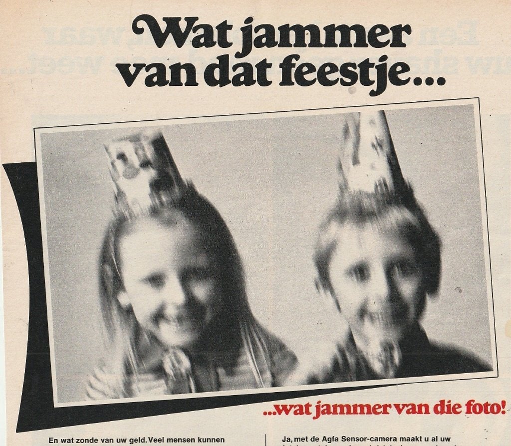 Retro reclame 1971 Agfa sensor geen onscherpe foto's, Verzenden, Overige typen