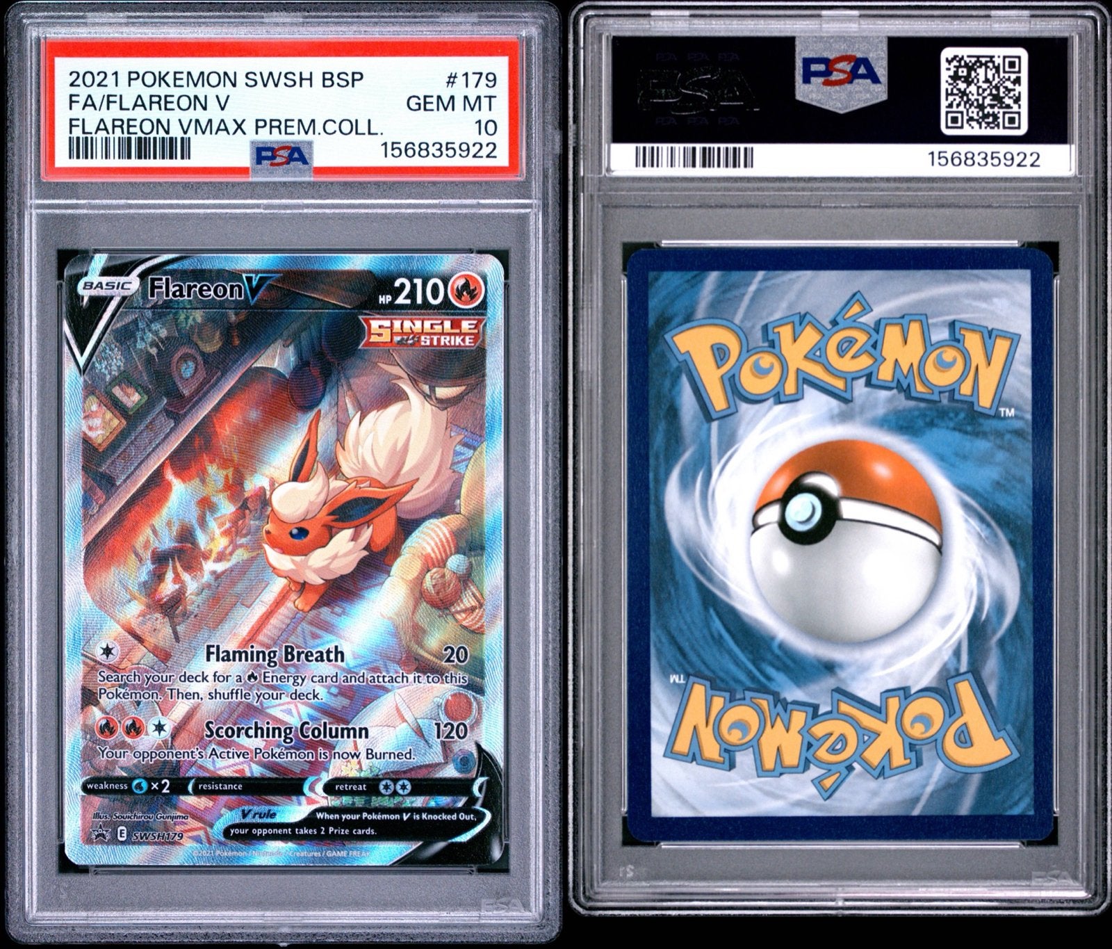 Flareon V SWSH#179 PSA 10, Ophalen of Verzenden, Nieuw, Losse kaart, Foil
