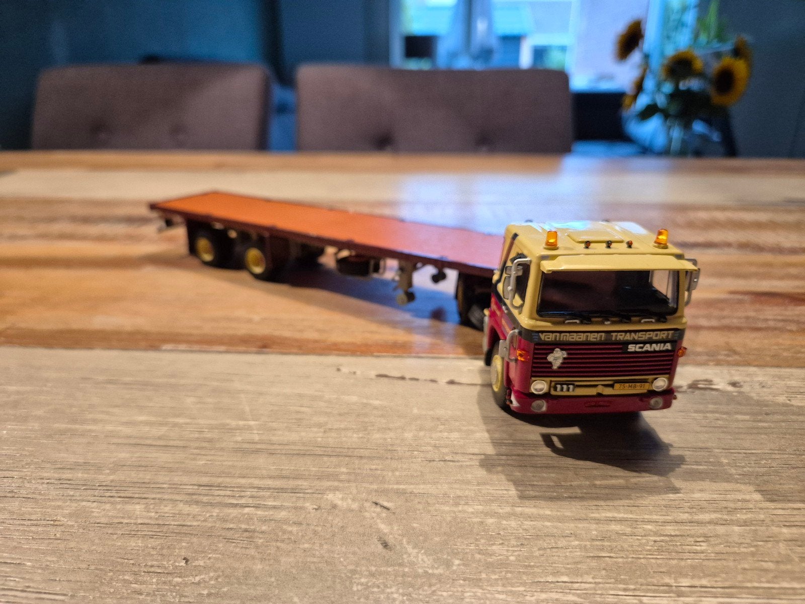 Van Maanen Transport Scania 111 classic 2 as trailer Wsi, Hobby en Vrije tijd, Modelauto's | 1:50, Ophalen of Verzenden, Zo goed als nieuw