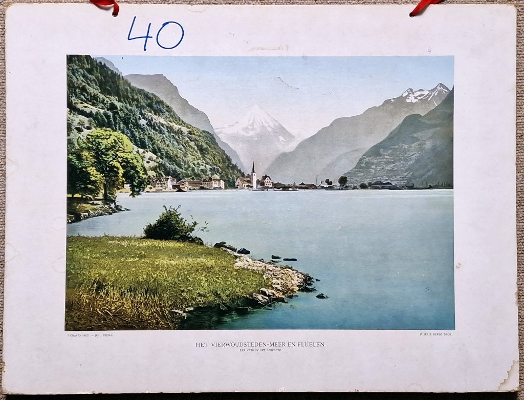 Het Vierwoudsteden-meer en Flüelen. Een meer in het gebergte, Antiek en Kunst, Antiek | Schoolplaten, Ophalen, Geschiedenis