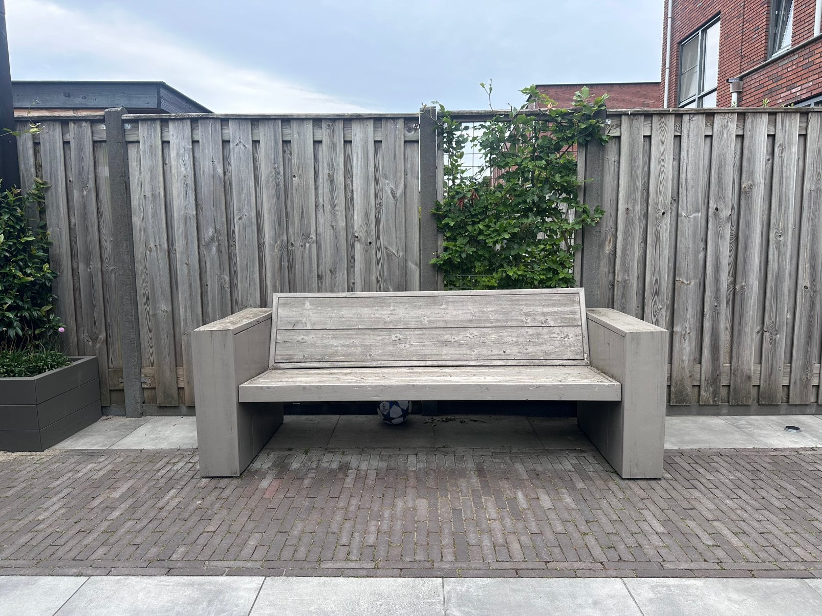 Steigerhouten bank, Tuin en Terras, Ophalen, Zo goed als nieuw, Steigerhout, Bank