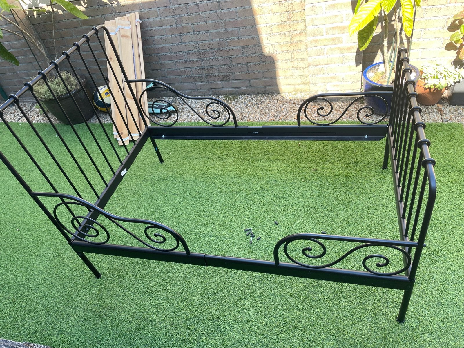 IKEA MINNEN bedframe met SULTAN LADE lattenbodem, Ophalen, Eenpersoons, Zwart, 80 cm