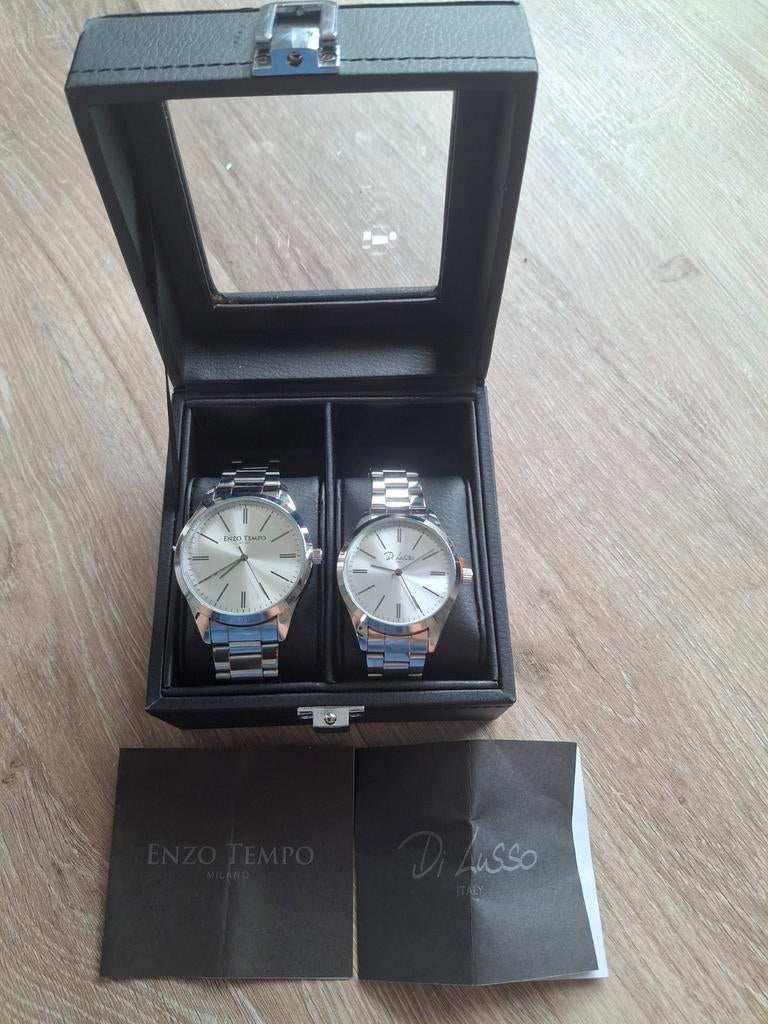 Horloges 2x enzo tempo en di lusso, Ophalen of Verzenden, Nieuw, Zwart, Android
