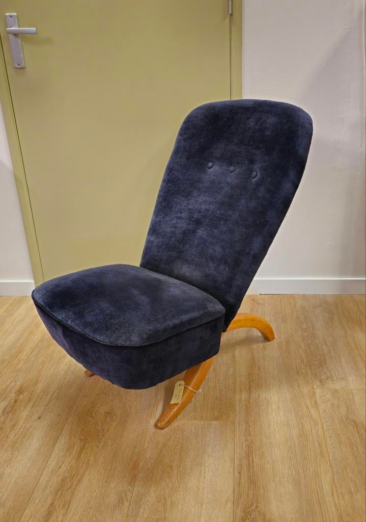 Vintage Theo Ruth Congo Fauteuil Stoel Donker Blauw, Ophalen, Nvt, Nvt, Nvt