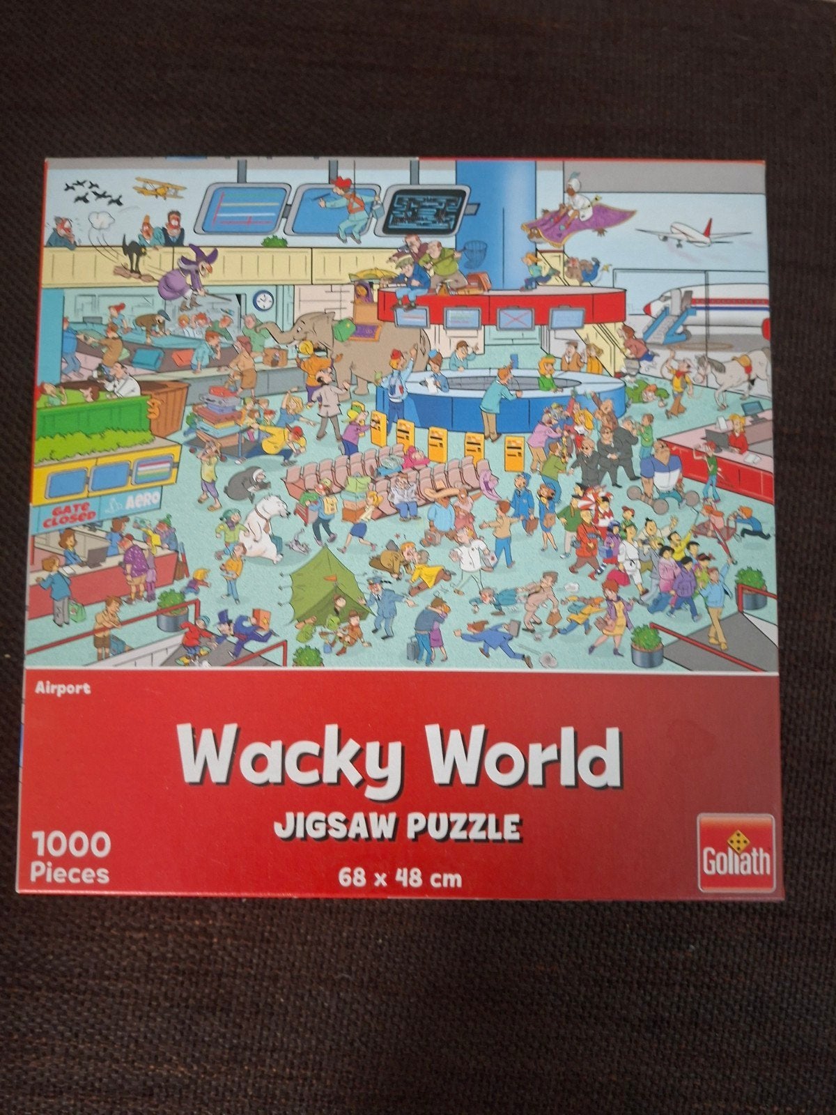 Goliath Wacky World Airport Jigsaw Puzzel 1000 stukjes, Ophalen of Verzenden, 500 t/m 1500 stukjes, Gebruikt, Legpuzzel