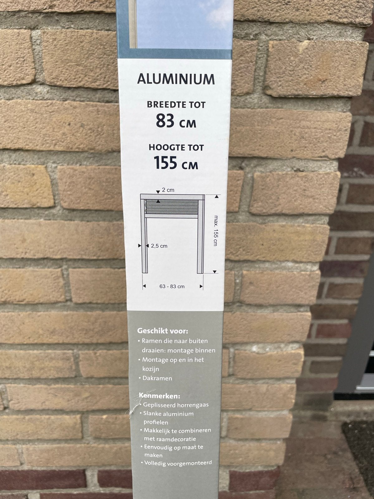 Bruynzeel Plisséhor Raam 500 Serie - 83x155 cm, Ophalen, Gevelraam of Ruit, 80 tot 120 cm, 120 tot 160 cm