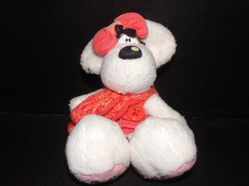 DIDDL MUIS DIDDLINA SLEUTELHANGER VELOURS WIT MET ROOD, Verzenden, Nieuw, Overige typen