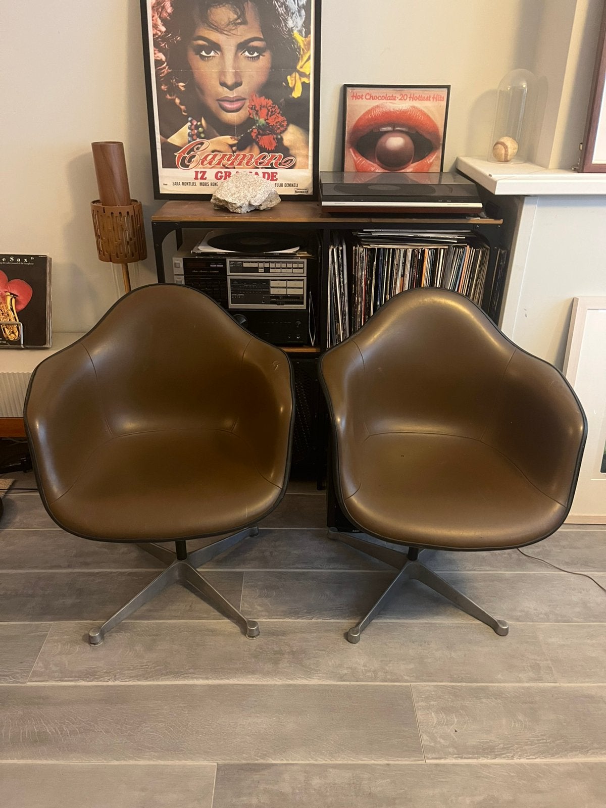 2 Eames Herman Miller Fauteuils / Stoelen, Ophalen, Gebruikt, Twee, Leer