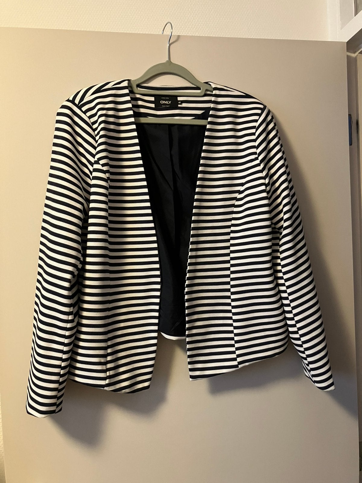 Only / d blauw wot gestreept jasje colbert / 40, Maat 38/40 (M), Blauw, Ophalen of Verzenden, Zo goed als nieuw