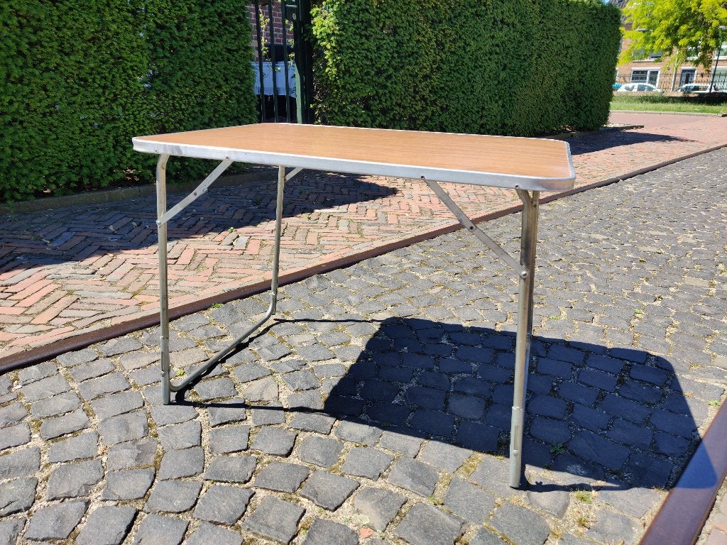 Vintage campingtafel (tje) retro jaren 70 80 met levelers T2, Ophalen, Gebruikt, Campingtafel