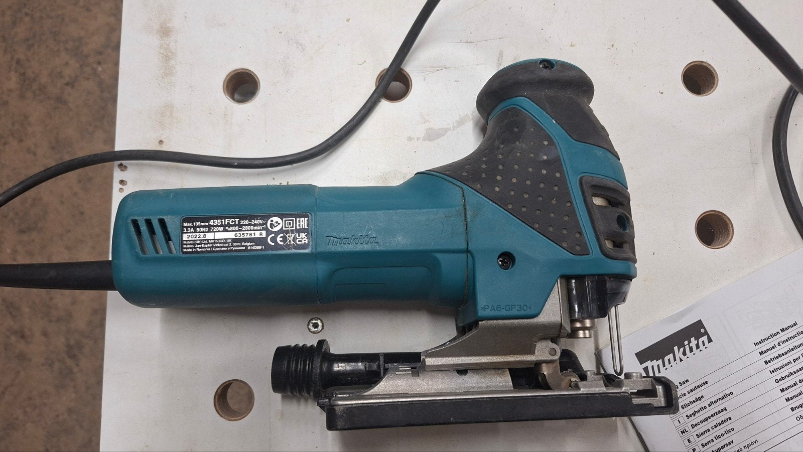 Makita 4351 FCTJ Decoupeerzaag 720W, Doe-het-zelf en Verbouw, Gereedschap | Zaagmachines, Decoupeerzaag, 600 tot 1200 watt, Ophalen of Verzenden
