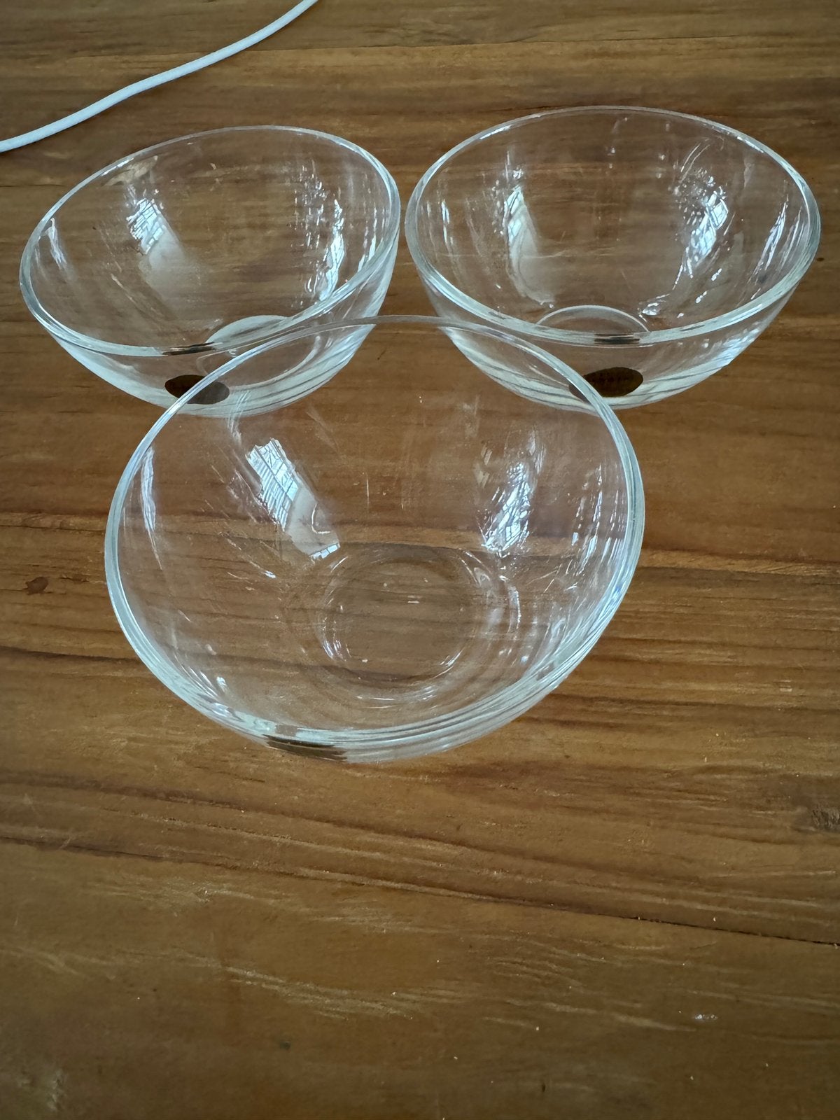 3 crystal schaaltjes, Nieuw, Ophalen of Verzenden, Glas, Kom(men)