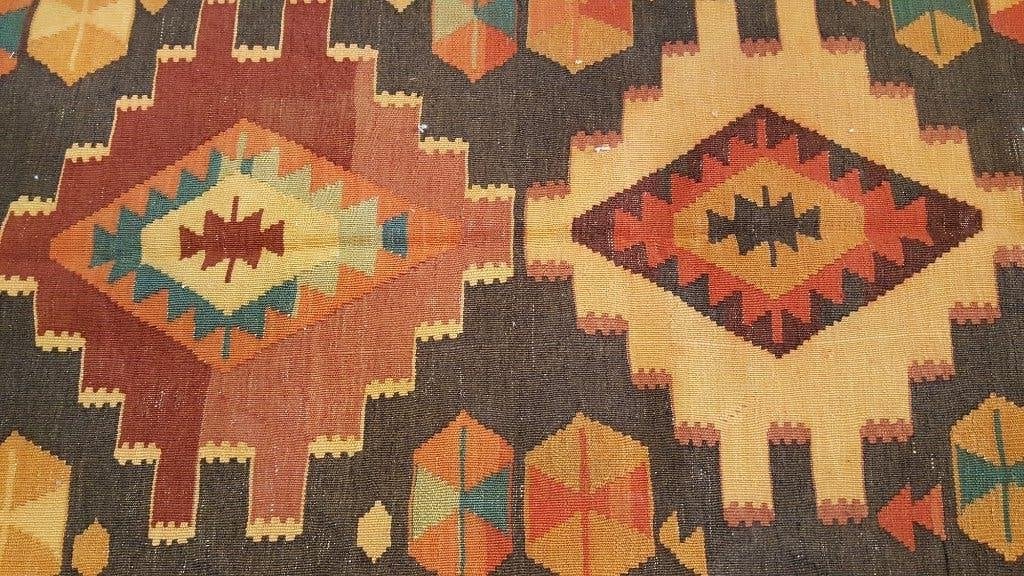 Antiek Kazak Oosterse kelim 310 x 130/Perzisch tapijt/Loper, Ophalen of Verzenden