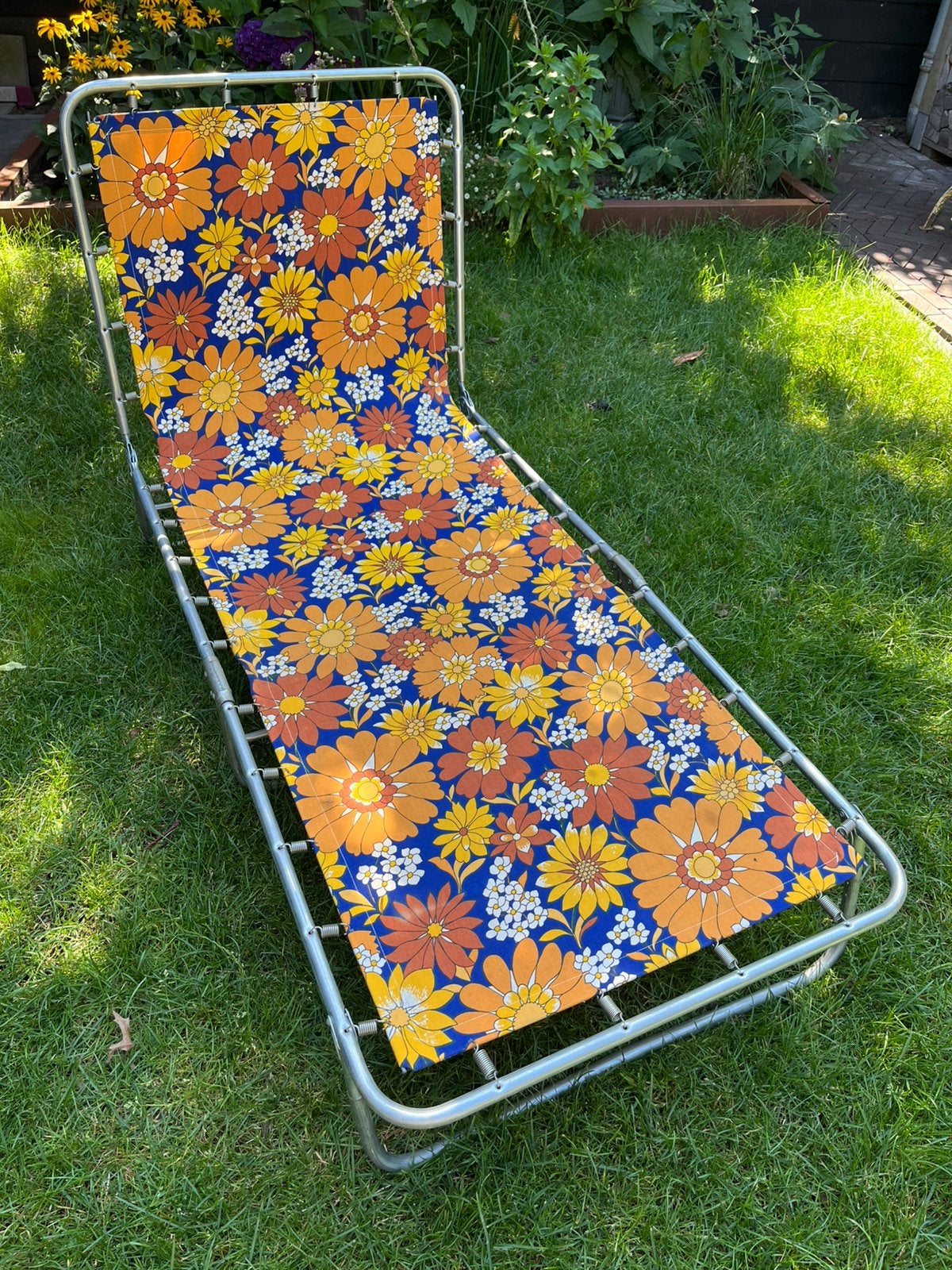 Retro vintage ligbed zonnebed campingbed, Ophalen, Huis en Inrichting