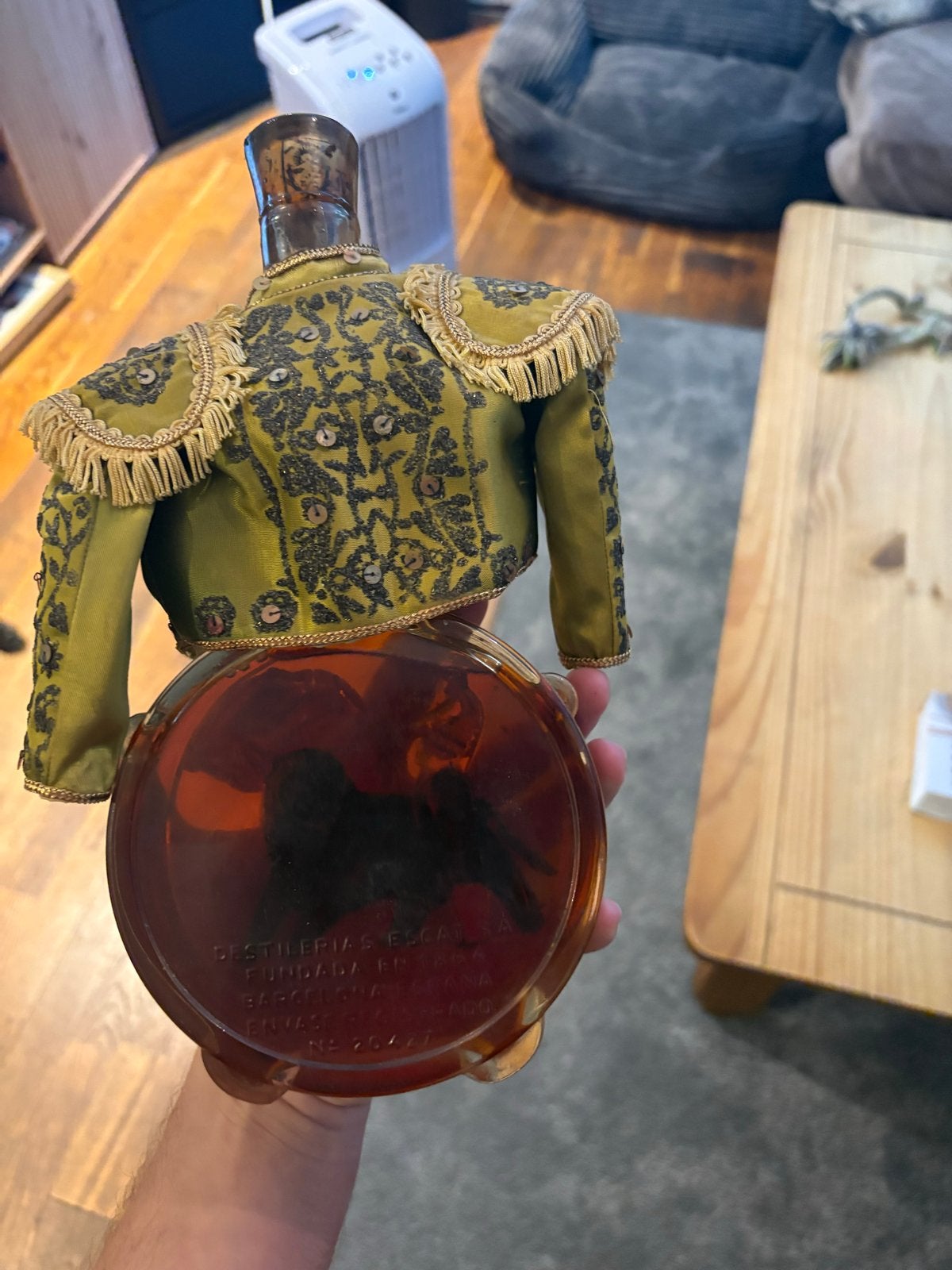 Vintage Spaanse Stierenvechter Fles - Distillerias Escat, Ophalen, Gebruikt