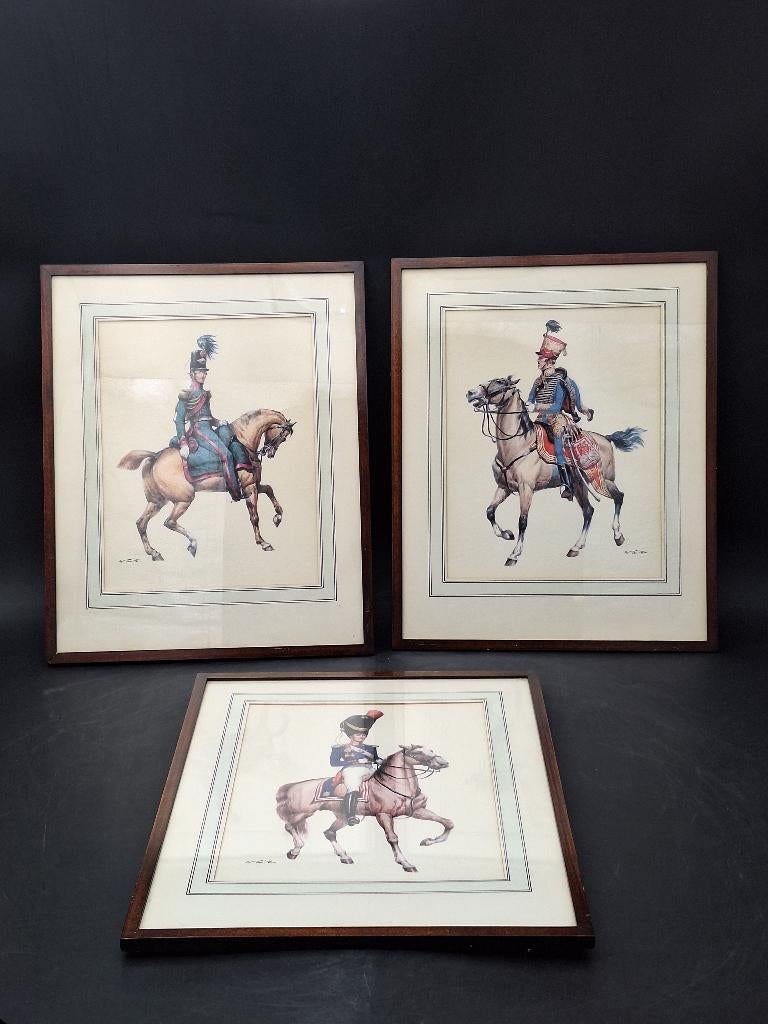 3 oude schilderijen prints, jaren 60, Ophalen of Verzenden
