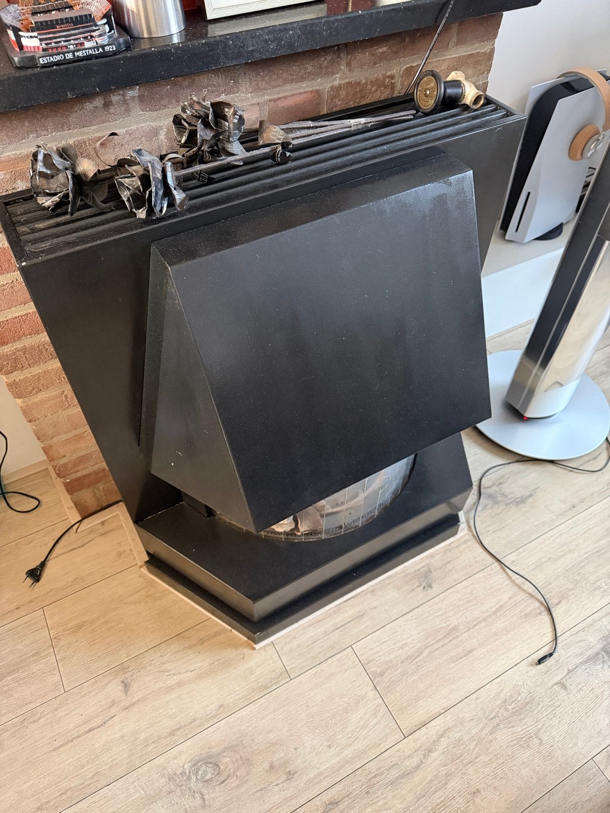 Vintage gaskachel zwart, Huis en Inrichting, Ophalen of Verzenden, Gebruikt, Vrijstaande haard, Elektrische haard