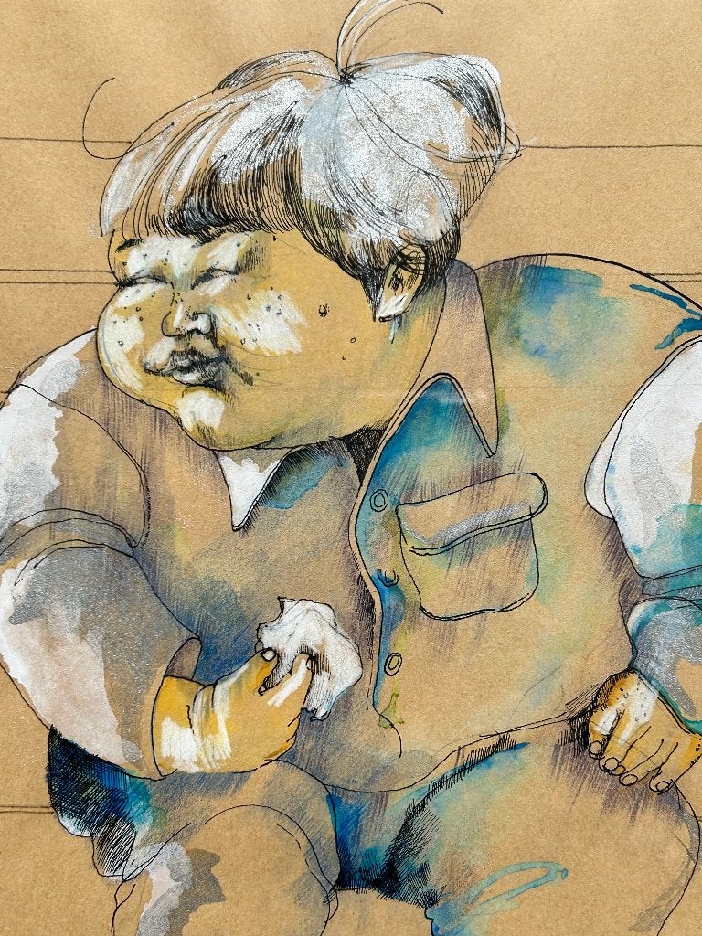 Zeefdruk/Tekening ONG - Chinatown  ZOMEROPRUIMING, Antiek en Kunst, Kunst | Litho's en Zeefdrukken, Ingelijst, Ophalen of Verzenden