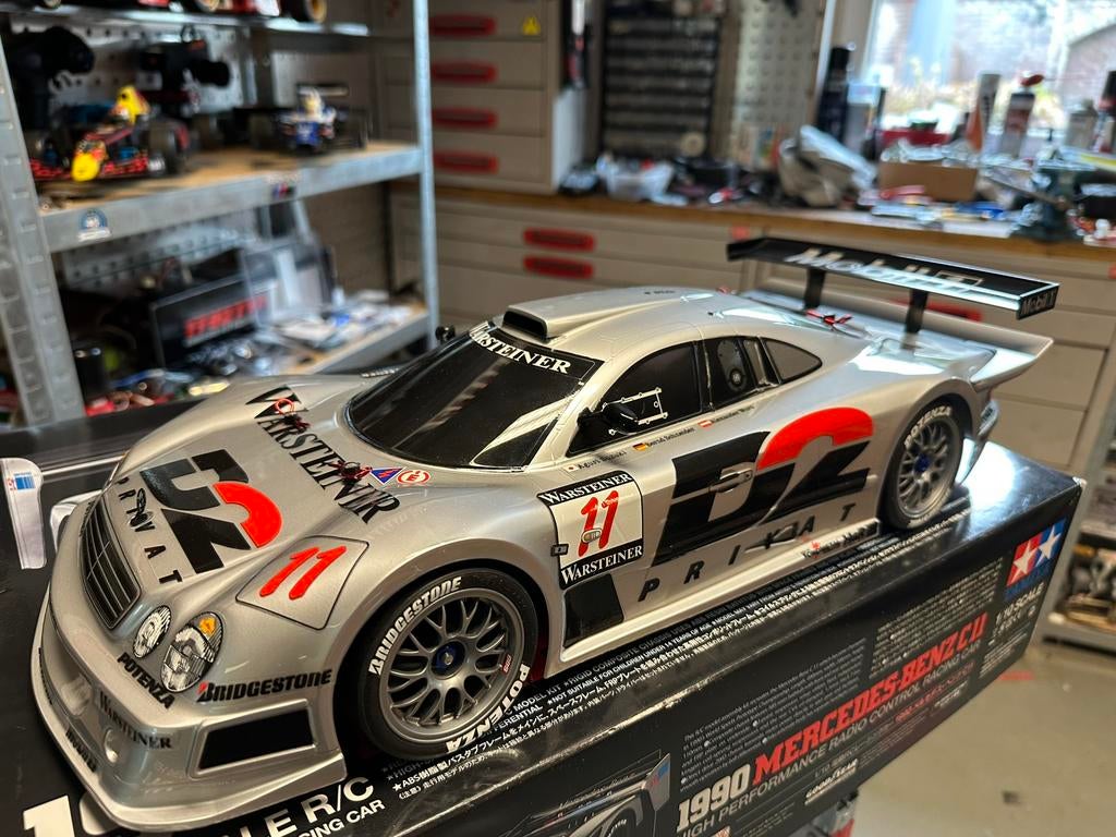 Tamiya 1/10 RC Mercedes CLK GTR brushless nieuw gebouwd rtr, Ophalen of Verzenden, Zo goed als nieuw, Auto onroad