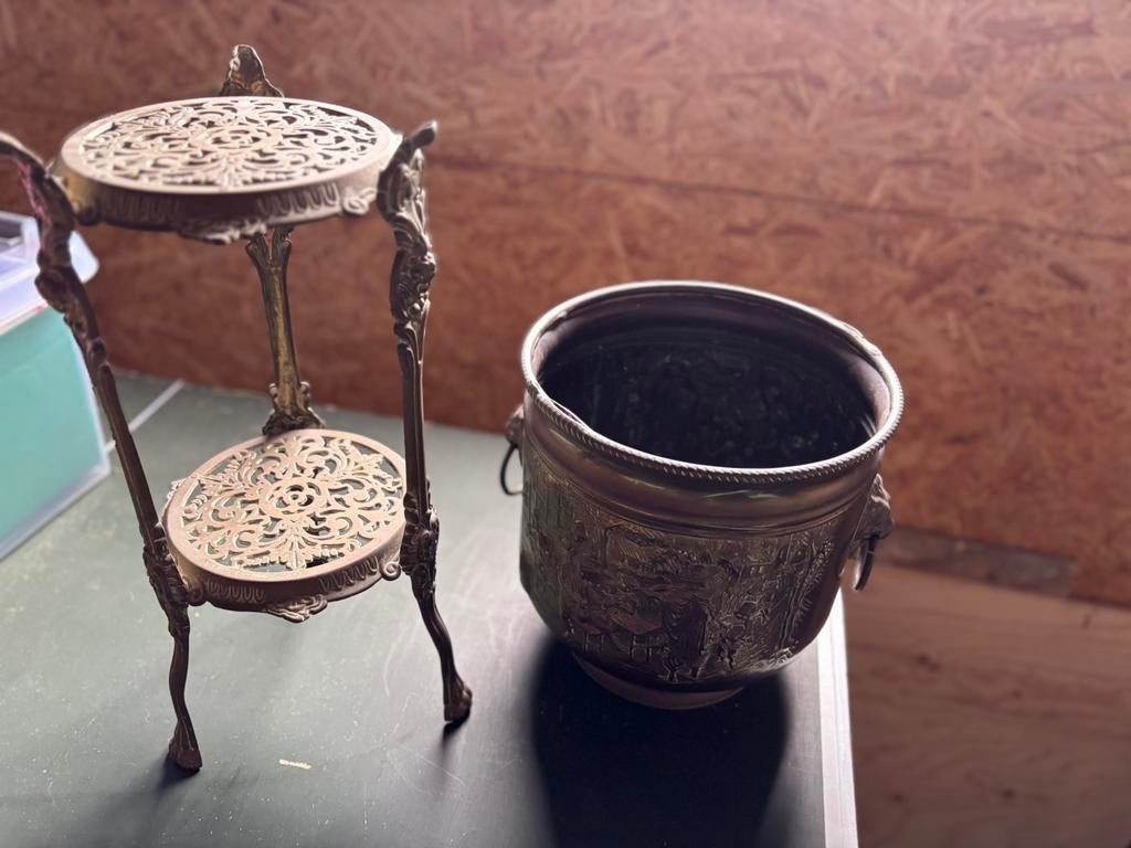 Kopere tafetje em pot, Ophalen of Verzenden, Koper