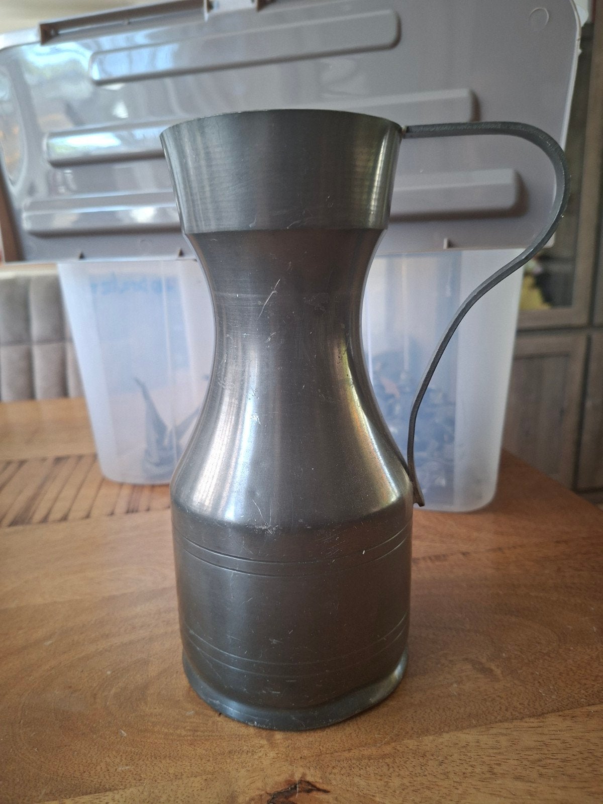 Antieke tinnen kan - Vintage tinnen kruik, Ophalen of Verzenden