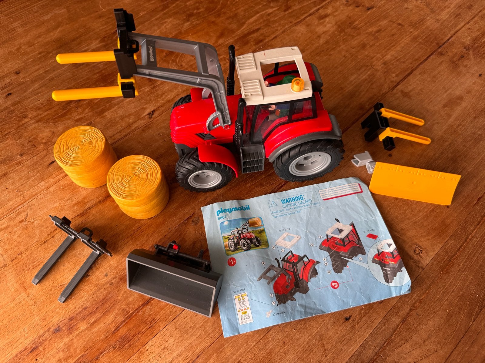 Playmobil set 6867 Farm Grote tractor met werktuigen, Gebruikt, Complete set, Ophalen of Verzenden, Country