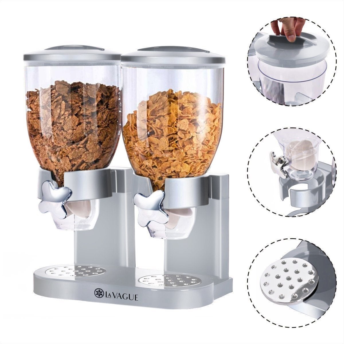 MIAM Dubbele Ontbijtgranendispenser - Houdt vers!, Miam, -, -, Kunststof