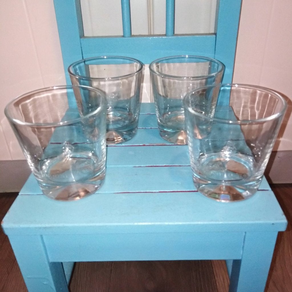 Johnnie Walker whisky glazen met logo in relief set 4 stuks, Ophalen, Zo goed als nieuw, Overige typen