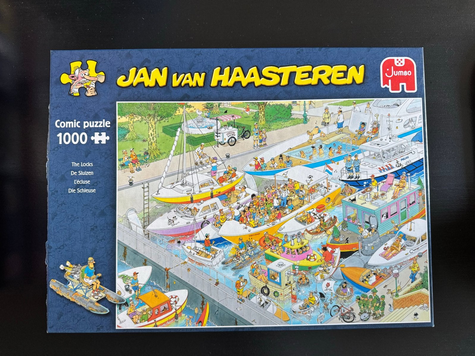 Jan van Haasteren - De Sluizen (1000 stukjes), Ophalen of Verzenden, 500 t/m 1500 stukjes, Zo goed als nieuw, Legpuzzel